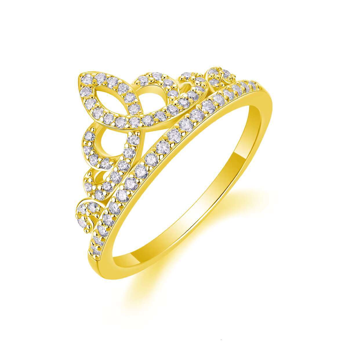 Full Moissanite Iced Out Classic Crown Premium Moissanite Ring Pass Diamond Tester 925 Sterling Silver Moissanite Ring Fot Women