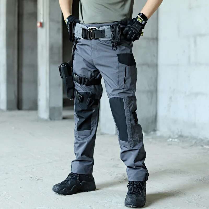Military Tactical Cargo Men Army Training Trousers Multi Pockets Wear-Resistant Waterproof Pant Male Hiking Casual Pants
