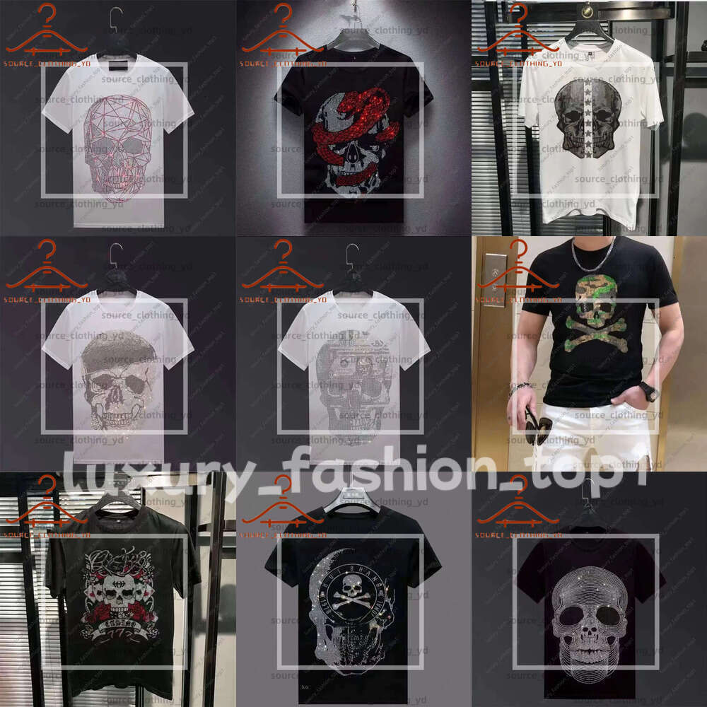 phillips plein t shirt quality mens oneck tshirts men designer BEAR high skull diamond t shirt skulls dollar brown bear brand tshirt tee tees tops 212