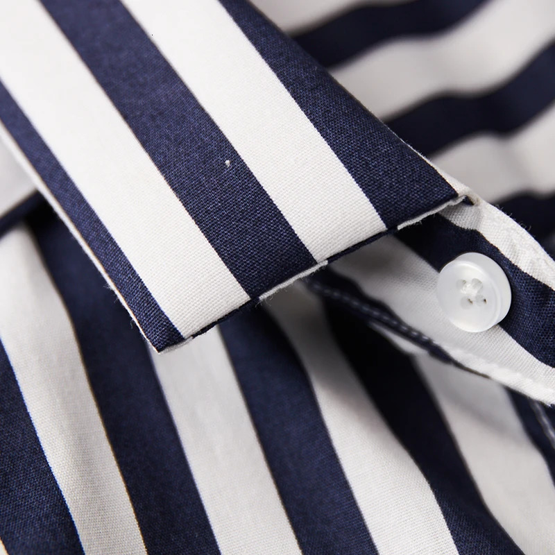 Summer MenBlack Three Quarte Striped Shirt Fashion Slim Shirts Red Black Chemise White Men Casual Camisa Big Size M-4XL 5XL 250509