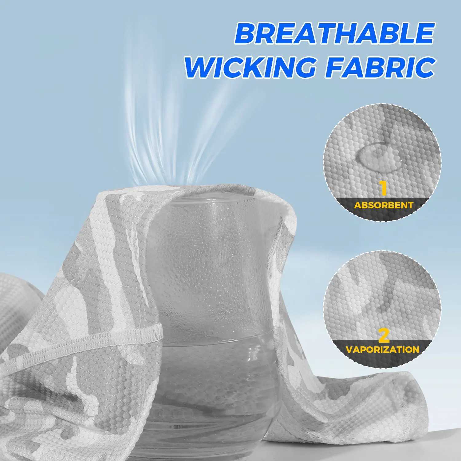 Full Face Mask Cover Balaclava Hat Breathable Sweat Absorption Cool Headscarf Neck Cover for Skiing Riding Sports Headgear MenW250512