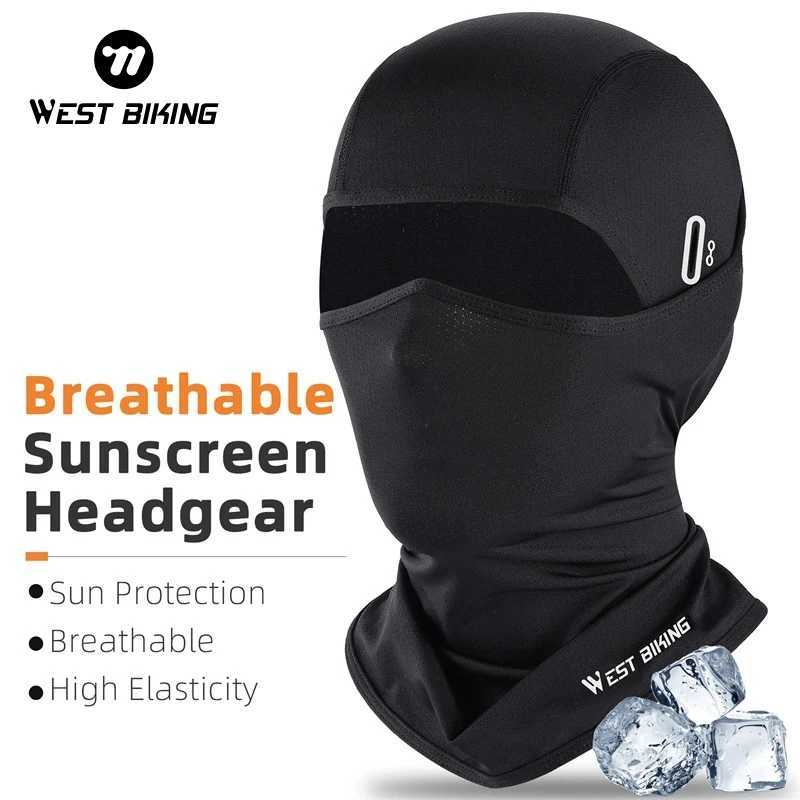 WEST BIKING Summer Cycling Cap Balaclava Face Ski Mask Hood Hiking Camping Hunting Tactical Airsoft Cap Bike Hats Neck GaiterW250512