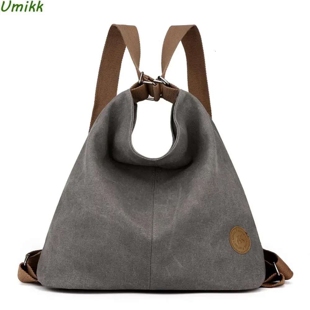 Women's Convertible Backpacks Large Capacity Simple Tote Handbag Multifunctional Double Shoulder Bag with Zipper Pocket Knapsack