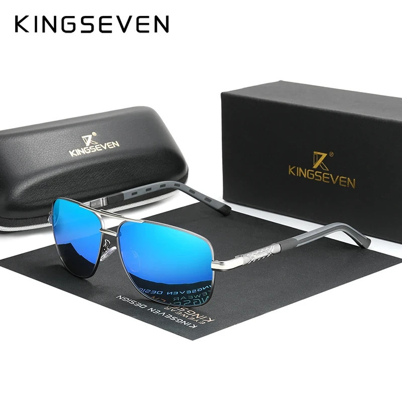 KINGSEVEN Aluminum Sunglasses MenWomens Polarized UV400 Fashion Sunscreen Glasses Classical Driving Rectangle Business Eyewear 250512