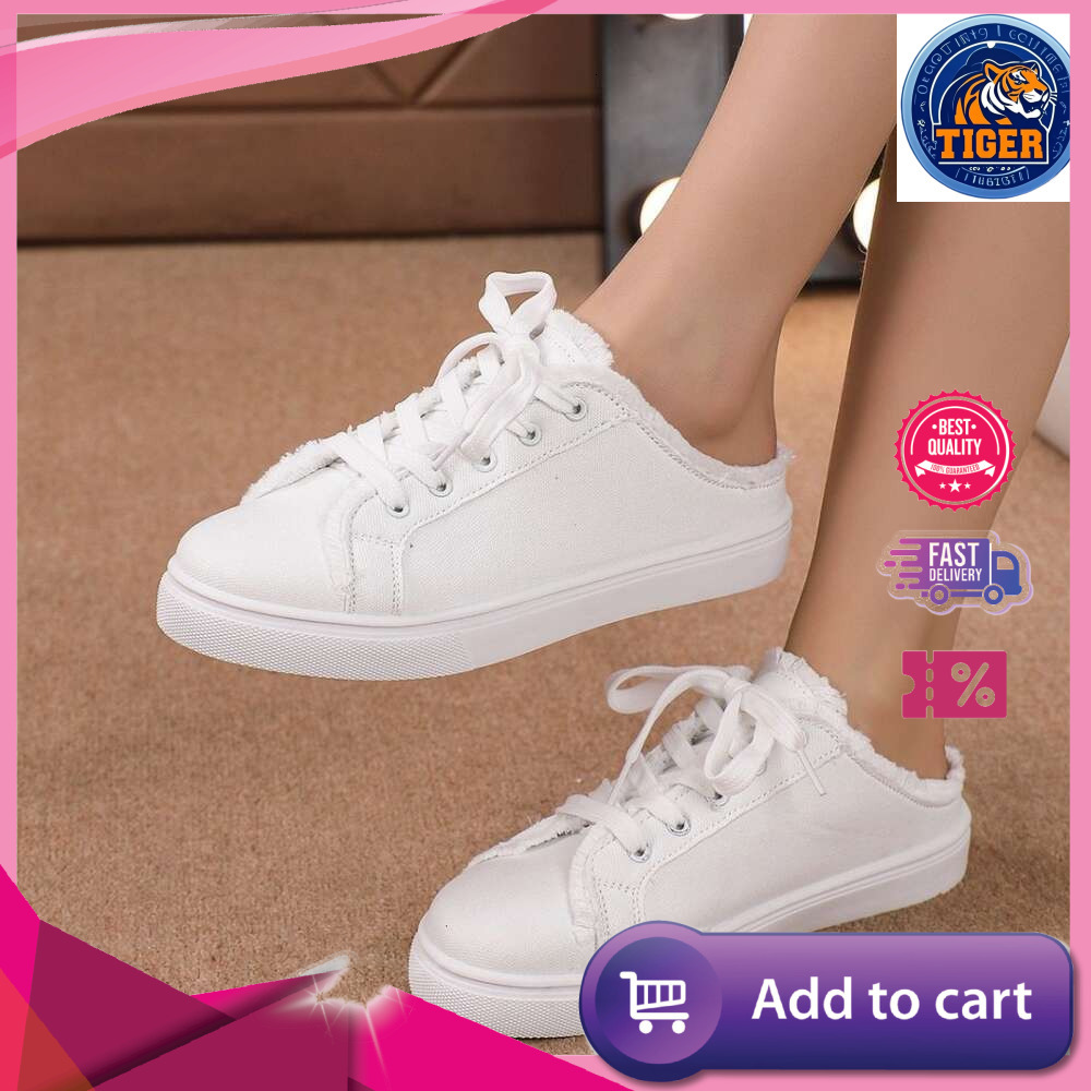 Ddmytiger Size Summer Large New Slippers Women S Fashion Versatile Little White Half Slipperboard Shoes Outdoor Shoes