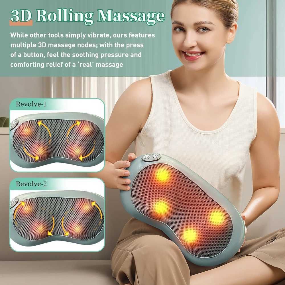 Neck Massager Back Massager with Heat for Relax Shiatsu Electric Deep Tissue 3D Neck Shoulder Massage Pillow mothers day giftsW250512