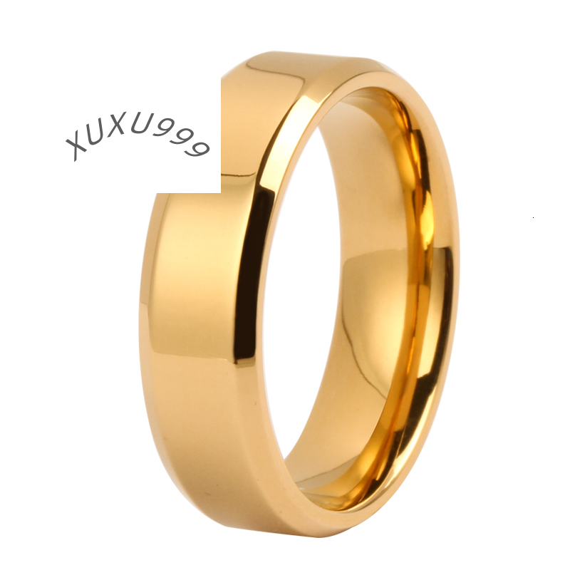 High Quality 7mm Mirror Finish Wholesale Flat Titanium Gold Plated Wedding Rings