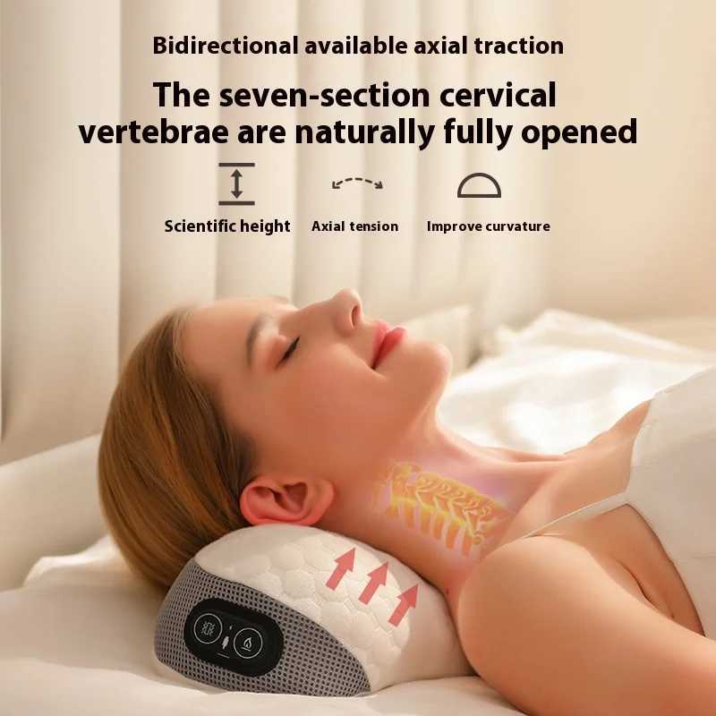 Multi-Purpose Traction Cervical Memory Pillow Smart Electric Temperature Control Massager Shoulder Neck Vibration Massage PillowW250512