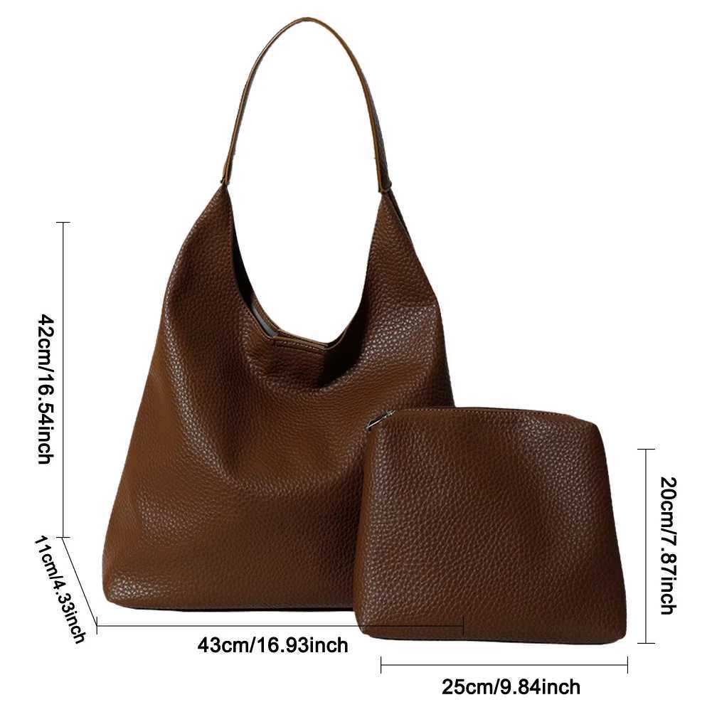 Shoulder Bag for Women Solid Color Slouchy Hobo Bag PU Leather Large Capacity Handbag Trendy for Work TravelXJ250512