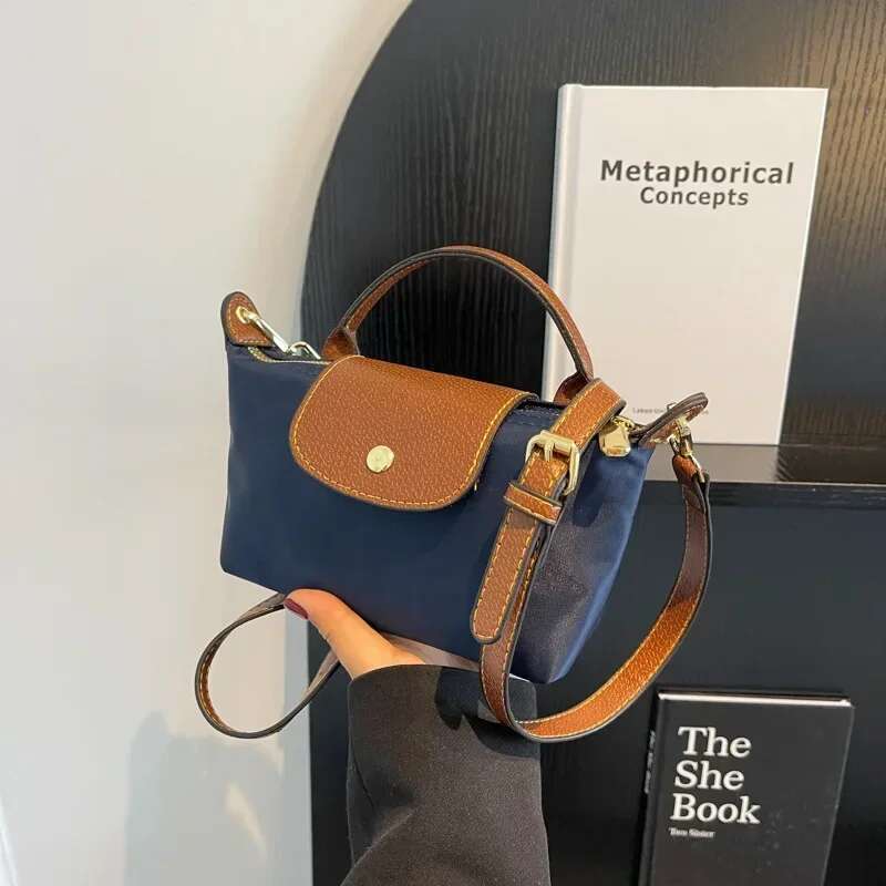 New Hot Sale Of The Season Fashionable Women's Plaid Canvas Dumpling Crossbody Shoulder Bag Lightweight For Autumn Winter Ve