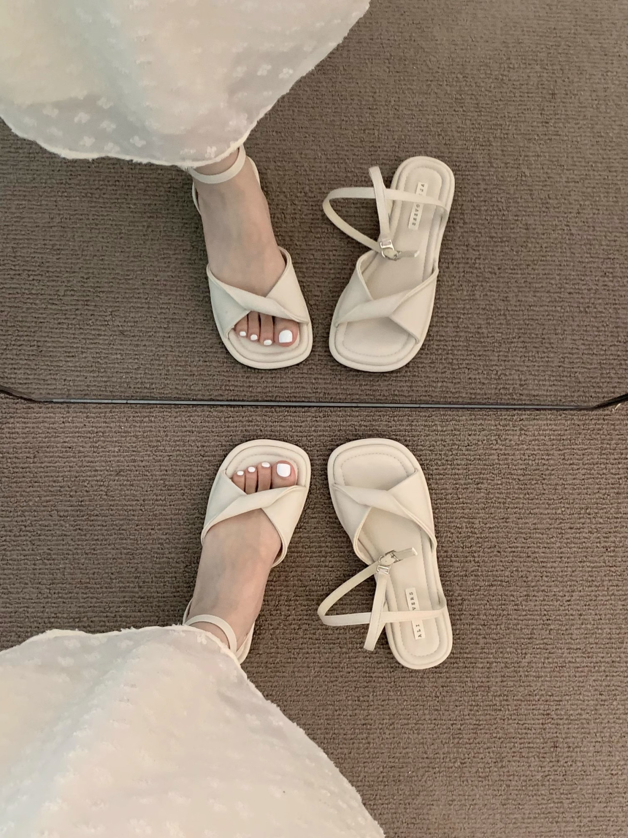 2025 Hot free shipping deisgner for womens flat sandals beige khaki brown New summer soft soled vacation Roman shoes