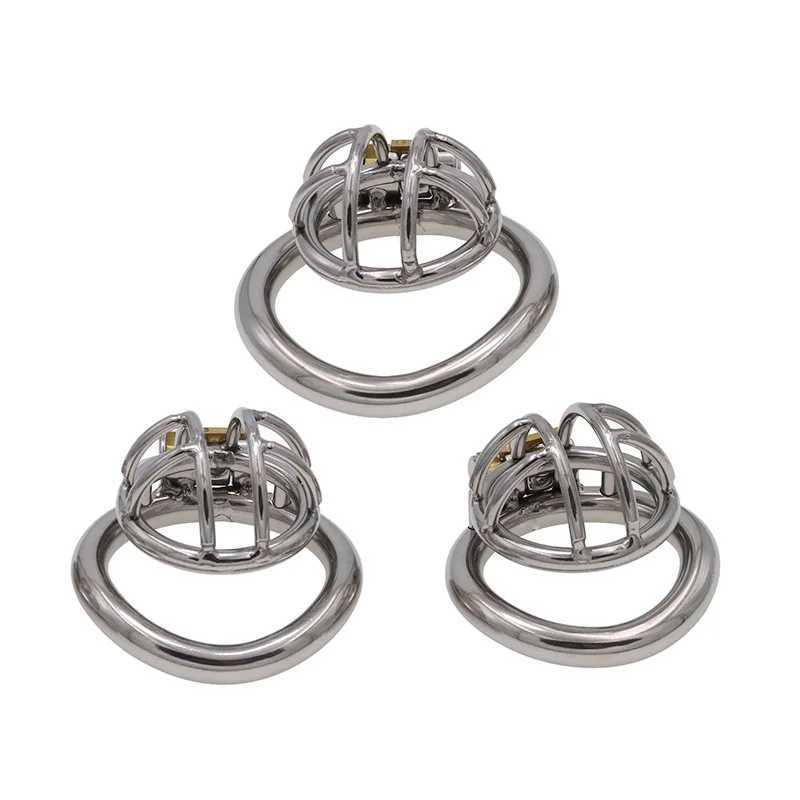 Metal Chastity Device Stainless Steel Chastity Penis Cage Male Cock Cage with Lock Key Adult BDSM Bondage Sex Toys W250512