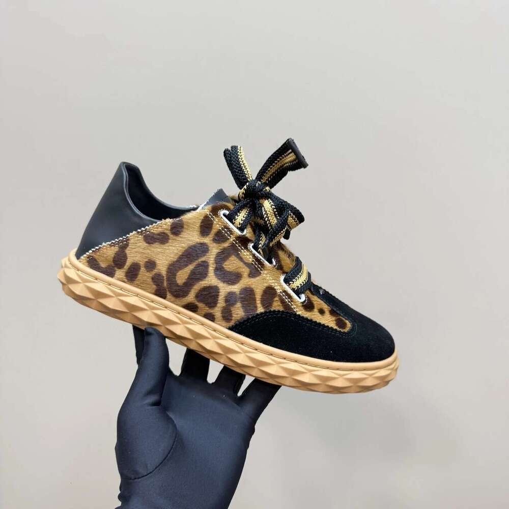 New Women Genuine Leather Sneakers Leopard Flat Platform Sports Natural Cow Suede Flats Designer Shoes Zapatillas De Mujer