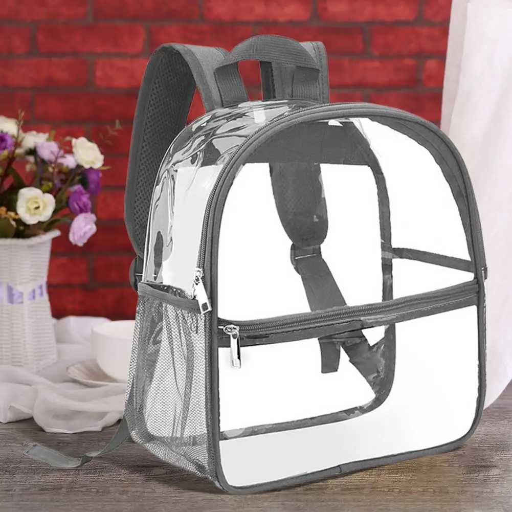 Womens Clear Backpacks Stadium Approved Transparent PVC Multi Function Fashion Casual Storage Bag Z250512