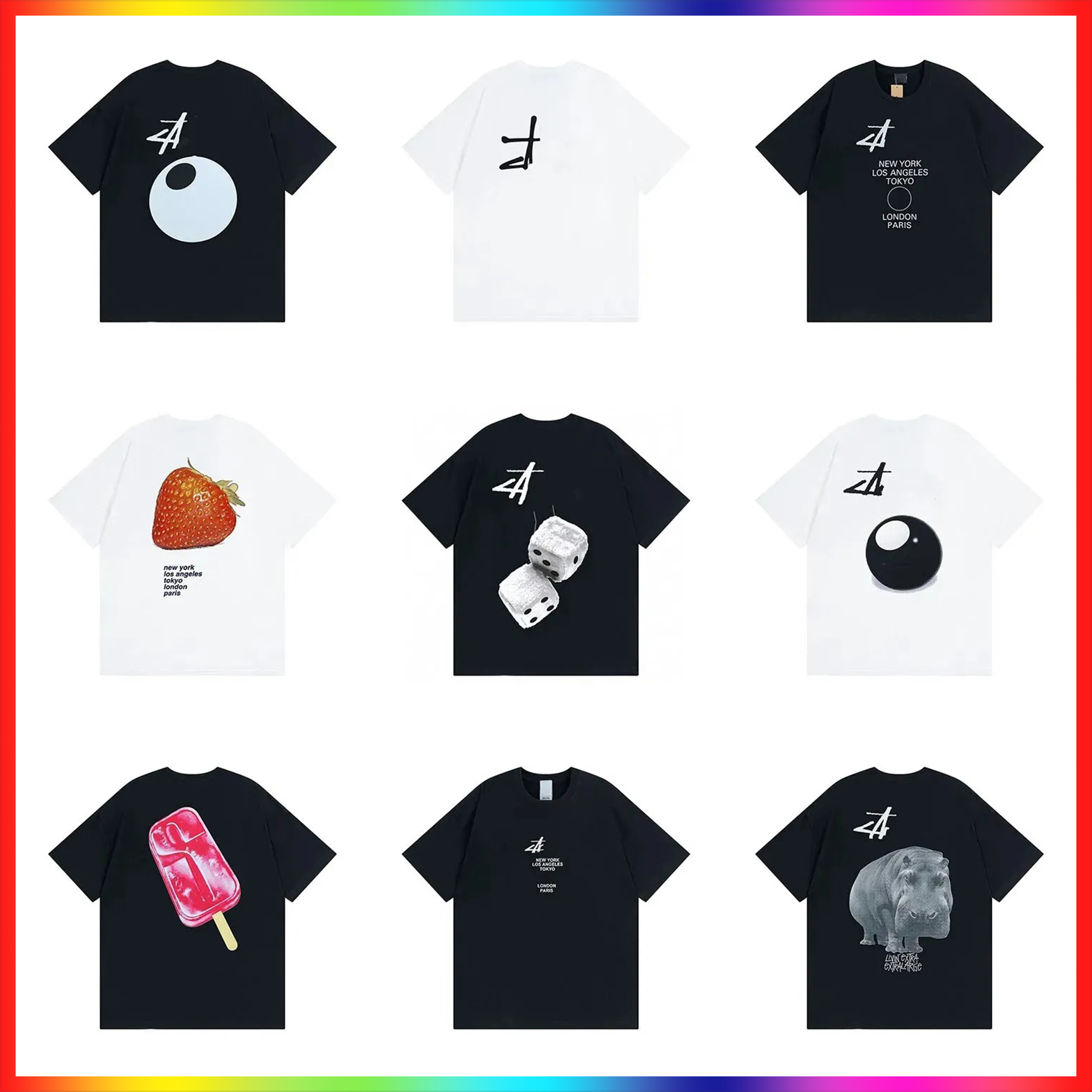 5A 2025 Mens Designer Cotton T Shirt Letter Print Graphic Tee Vintage Hip Hop Loose Sports Short Sleeve Tops Men Streewear