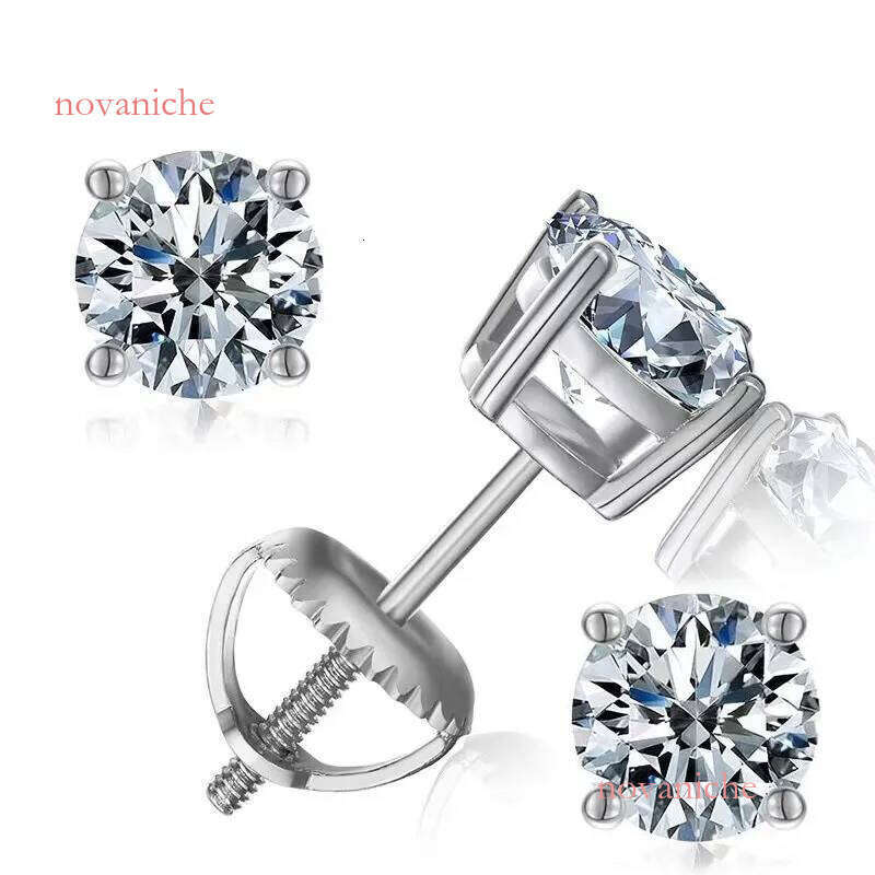 pass dia tester VVS1 moissanite designer for women men making of sterling sier stud earrings screw back earring jewelry woman valentines day gift
