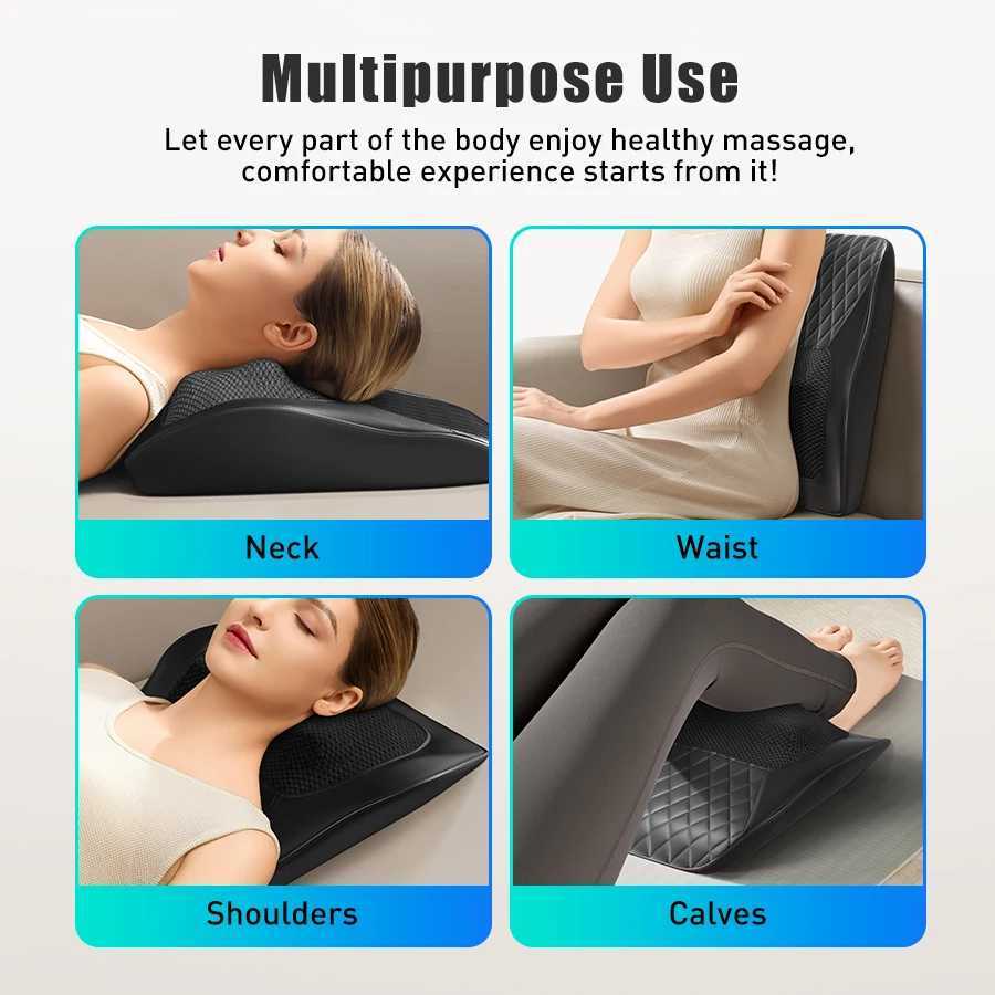 Back Massager Neck Massager with Heat 3D Kneading Massage Pillow for Relax Neck Back Shoulder Legs Gifts for Men Women Mom DadW250512