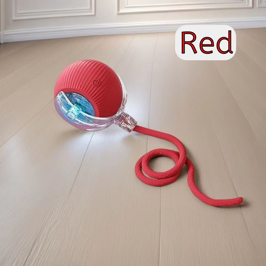 Interactive Smart Cat Toy - Auto-Rolling Pet Plaything With LED Lights And USB Rechargeable Feature