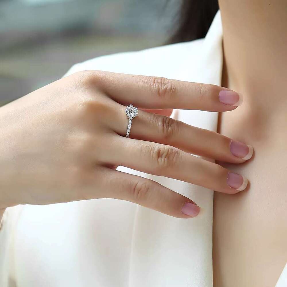 Classic sandstone shared pointed toe ring, made of pure silver, suitable for women (sizes 5-9 in the United States)