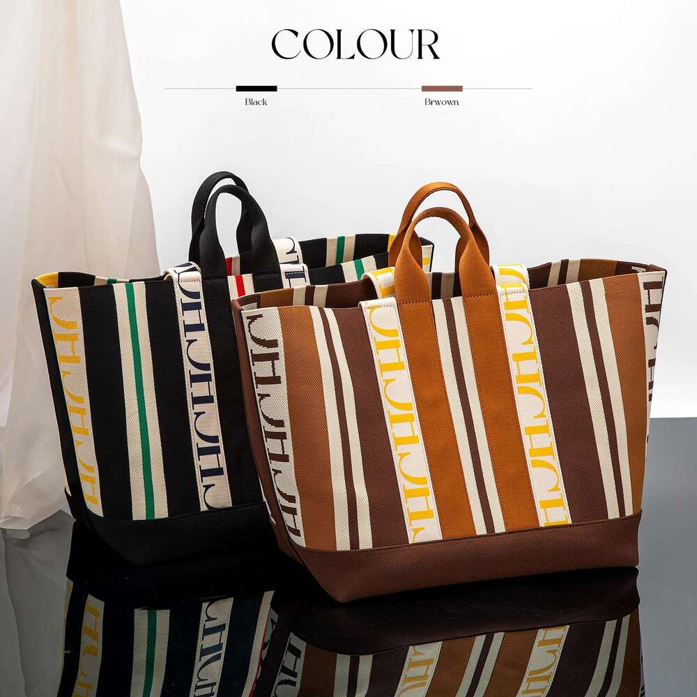 Classic 2024 Shoulder Bag Fashion Retro Design Striped Women's New Handbag