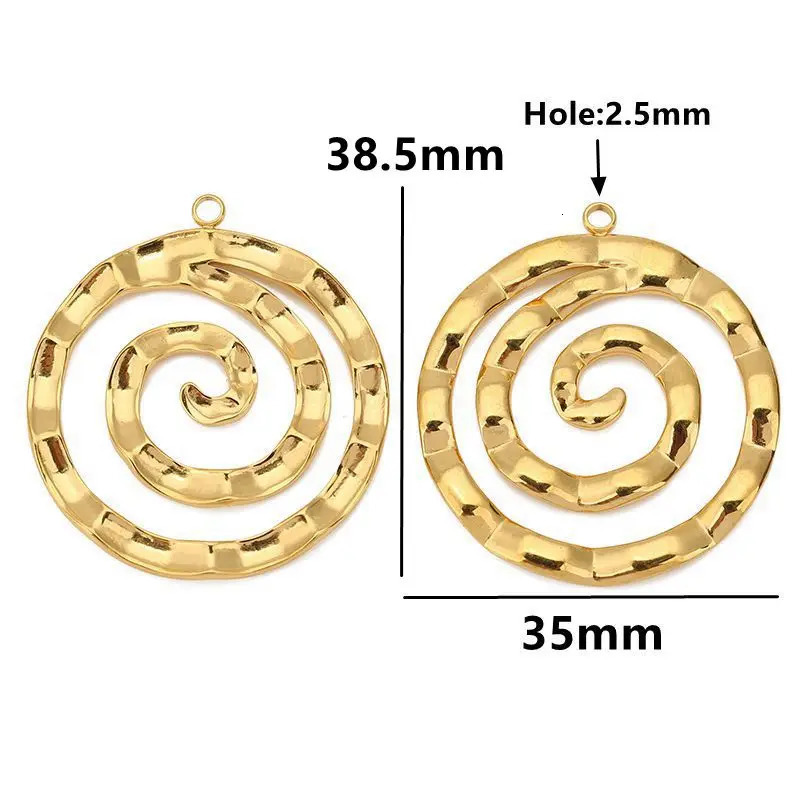 4pcs Stainless Steel Waterproof Large Spiral Circle Pendants Mosquito Coil Charms for DIY Earrings Necklace Jewelry Accessories 250512