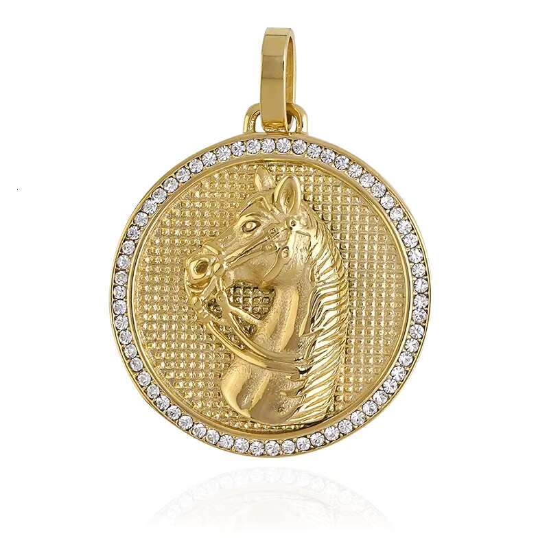 Horse Design Pendants Necklaces PVD Gold Plating Jewellery 3D Casting Stainless Steel Accessories