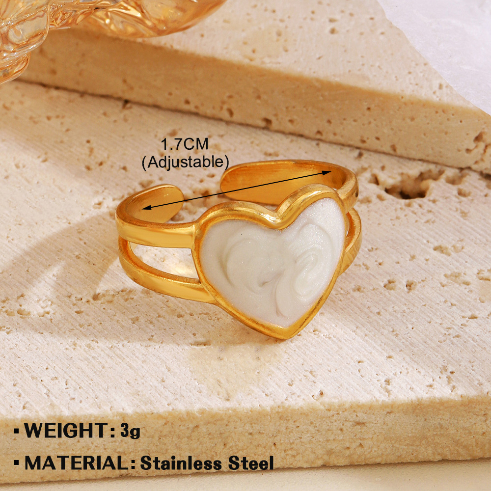 Fashionable and trendy stainless drip oil opening ring, personalized hip-hop genuine gold electroplated titanium steel ring for women