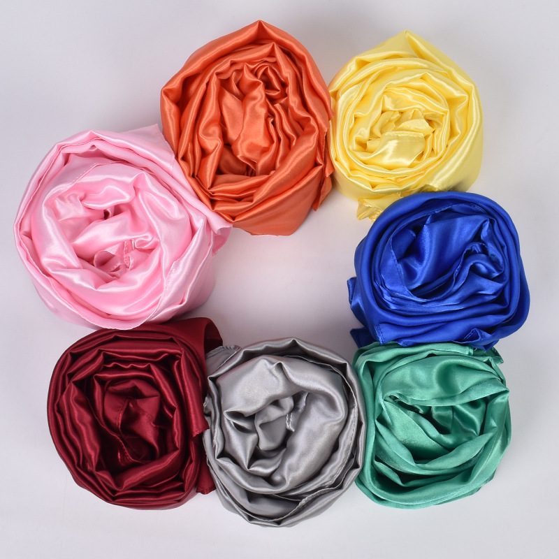 K690 Spring and summer new temperament solid color satin long silk scarf ladies scarf spot wholesale factory direct supply