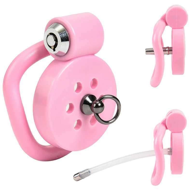 Pink Male Penis Chastity Cage Set Small Bird Chastity Cage 5 Cock Rings With Urethral Sound Plug Penis Bondage Slave Man Sex Toy W250512