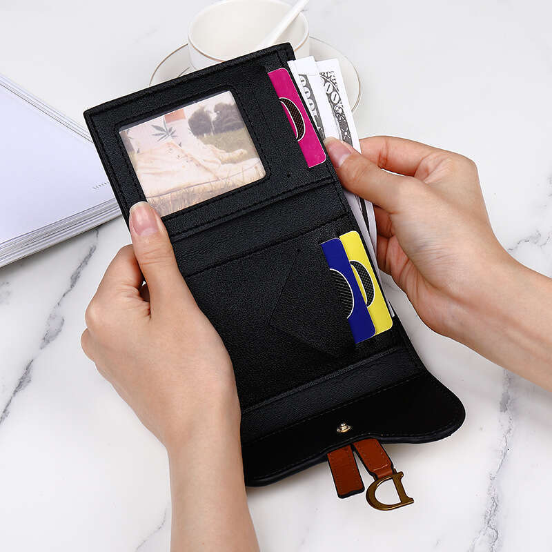 Wallet Women's Long, Large Capacity D Buckle, Card, Multi function, Three Fold Handbag