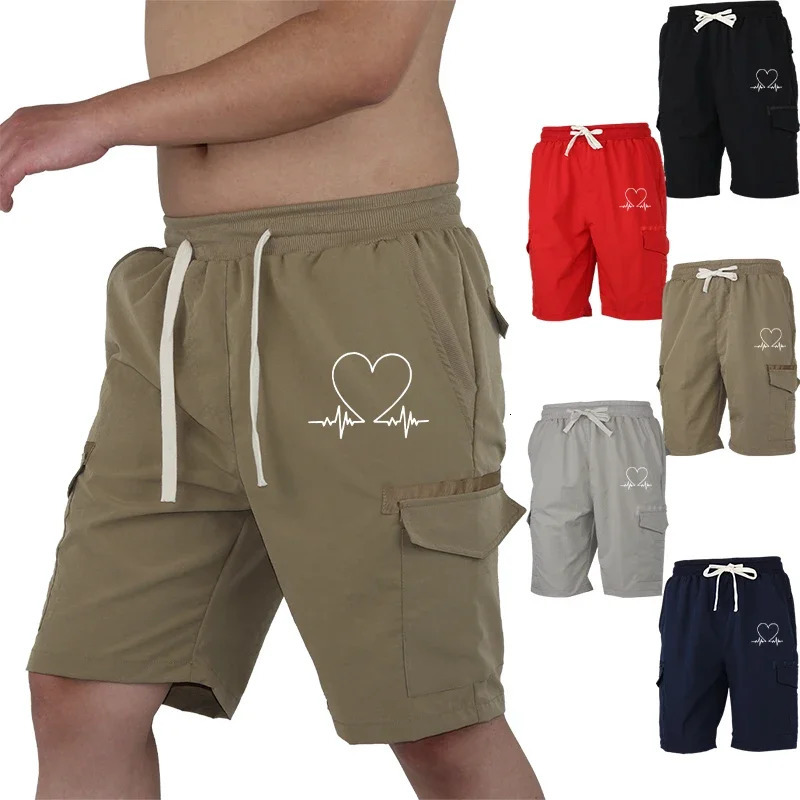 Plus Size Camo Print Cargo Shorts Men Summer Casual Cotton Multi-Pocket Loose Fit Outdoor Beachwear Workwear Short Pants Fit 250509