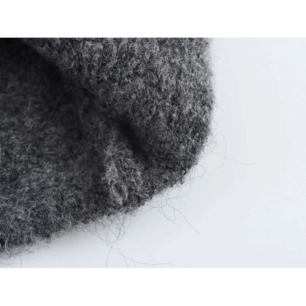 DEEABAE Spring New Women's Clothing Slimming Modern Short Skirt Style Hem Round Neck Long Sleeved Knitted Jacket
