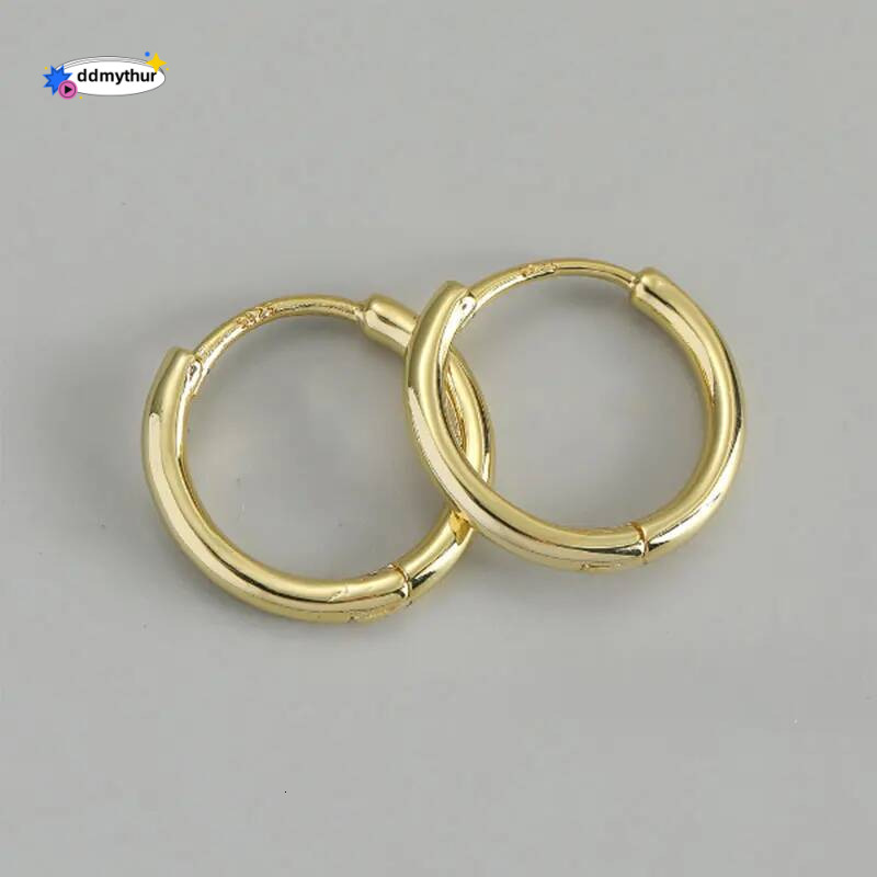 Sterling Sier Needles Glossy Small Hoops Hypoallergenic Fashion Earrings Daily Wear 8/10/12mm Popular Accessories ddmythur