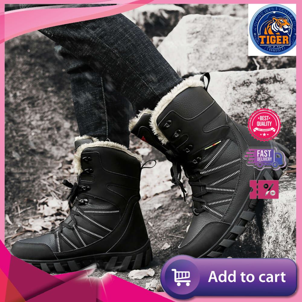 Ddmytiger Winter Men New S High Top Plush Insulation And Thick Snow Boots Outdoor Shoes