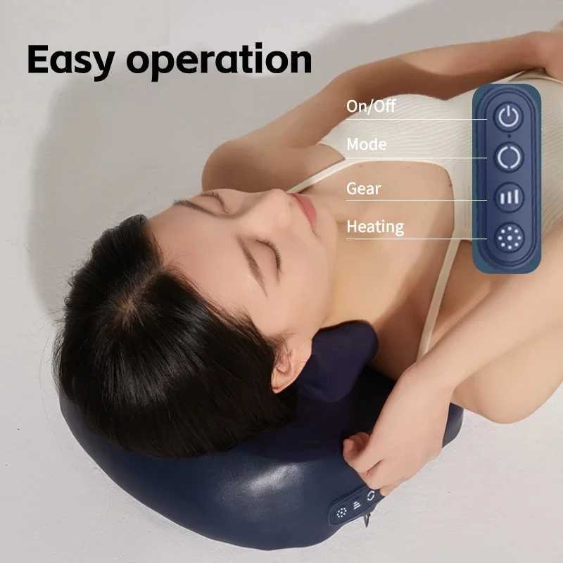 Neck Shoulder Massage Pillow Wireless Electric Car And Home Massager Heating Waist Neck Leg Cervical Shiatsu Kneading MassagersW250512