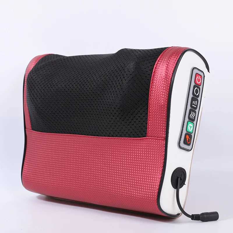 Shiatsu back and neck massager with heat and deep tissue kneading - electric massage pillow for home car and office useW250512