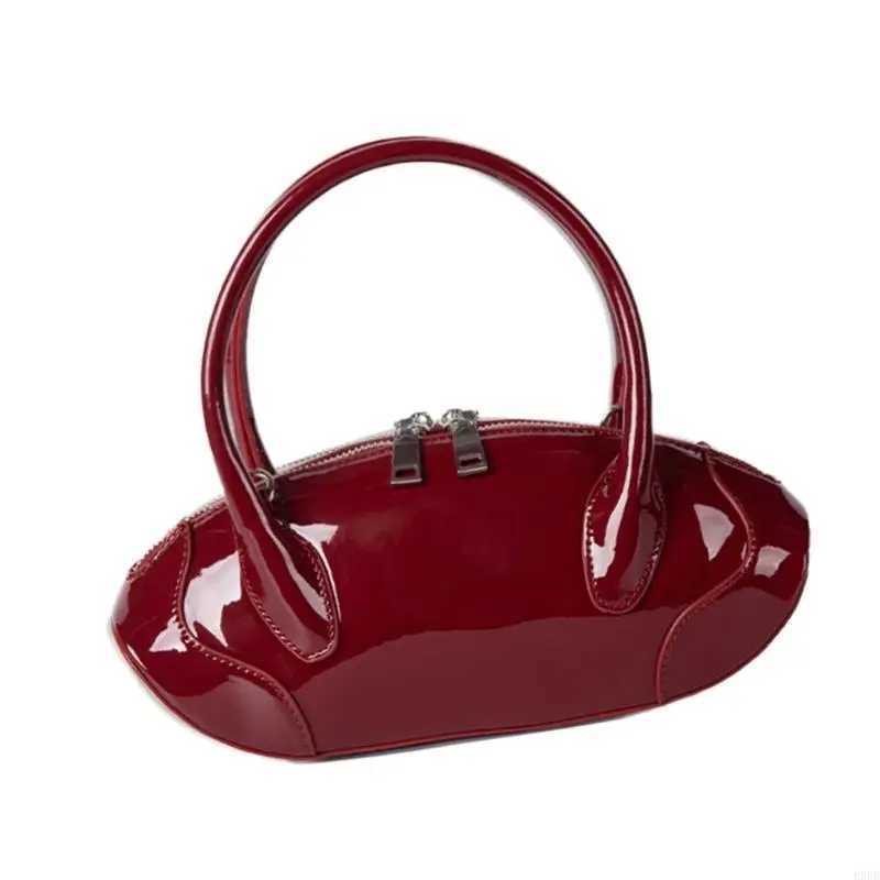 E8FB Sophisticated Womens Glossy Bag PU Leather Crossbody Purse With Adjustable Strap Handbag Shoulder Bags For Everyday UseW250512