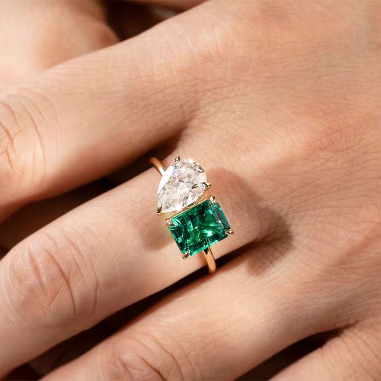 Goldjewelry Factory Wholesale Radiant Cut Good Fire Quality Yellow Moissanite Diamond Stone Rings Women Engagement for Womens