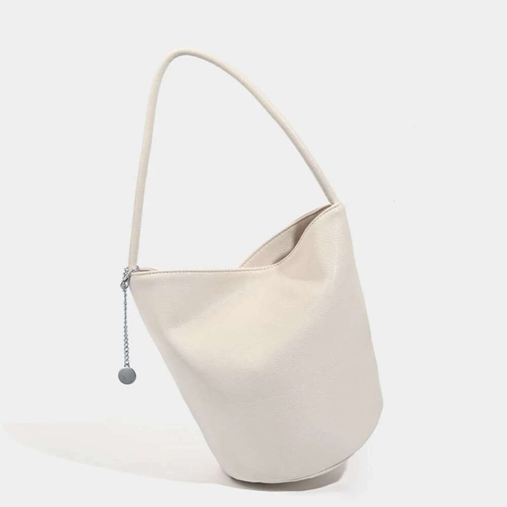 Pu Soft Leather Bucket for Women Simple Pebbled Shoulder Underarm Fashionable and Versatile Commuter Bag Handbag