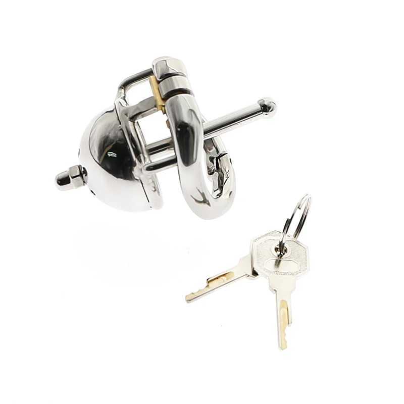 Chastity Cage Cock Ring With catheter stainless steel ball stretch ring penis exercise scrotum ball stretcher sex toy For Men W250512