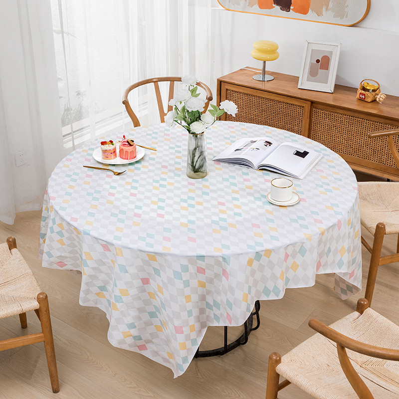 B405 PEVA New Year Couplet Tablecloth New Year Table Mat Tablecloth Waterproof and Oil-proof Red Festive Tea Table Cover