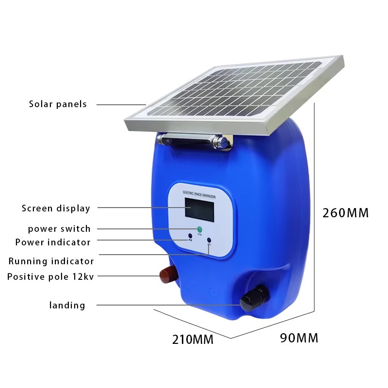 Solar Electric Fenceenergizer Animal Fence Kit With Lithium Battery for Outdoor Breeding Use