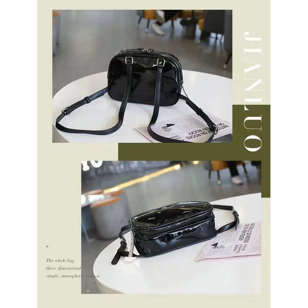 2024 College PVC Patent Leather Outdoor Girls Backpack Bag