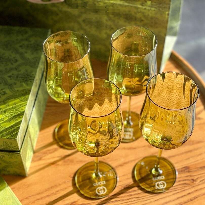 G Family's Flower Blossoming Green Ripple Red Wine Glass High Footed Four Piece Set Cup Home Gift 12315 - view 3