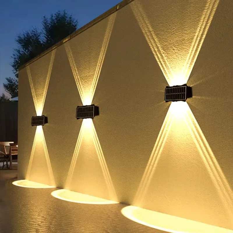 Solar Wall Lamp Outdoor Solar LED Light Waterproof Up And Down Luminous Lighting Balcony Yard Garden Decoration Lights Z250512