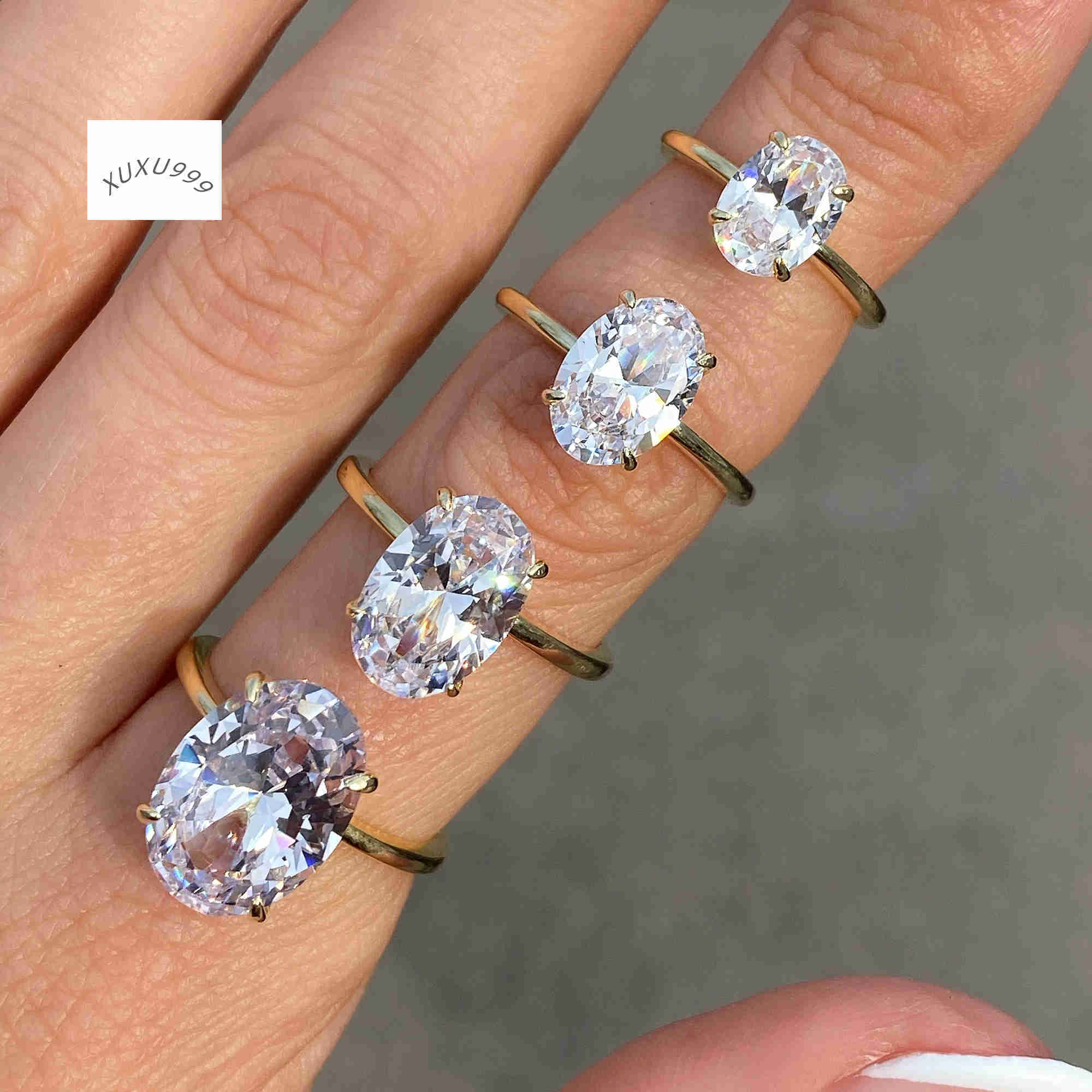 925 Sterling Silver Promise Solitaire 3ct Oval Moissanite Engagement Ring Women Diamond Moissanite Ring