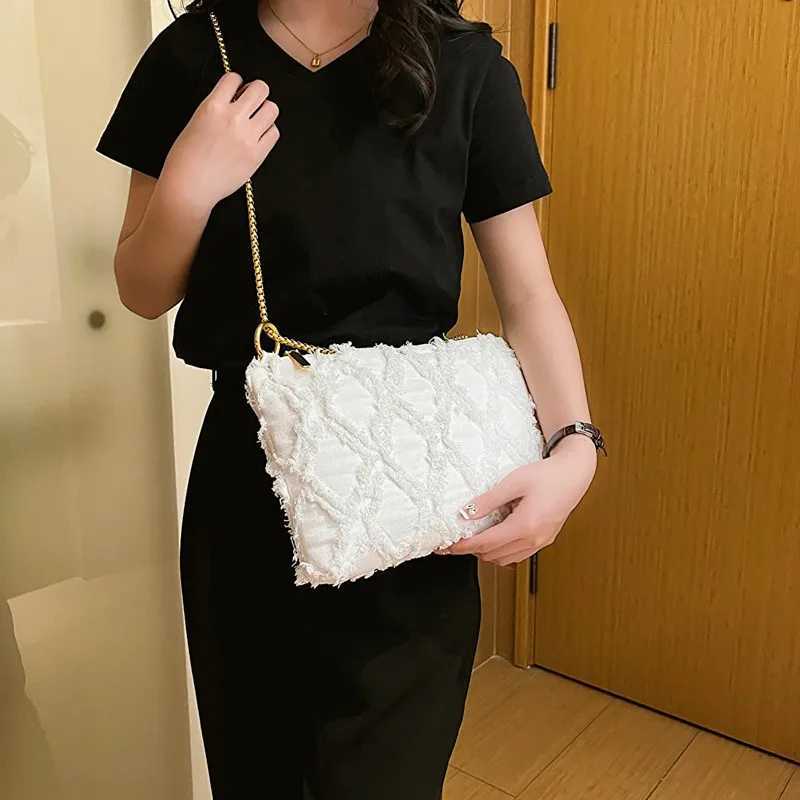 Denim Chain Shoulder Bag For Women Korean Fashion Tassel Crossbody Bags 2024 New Retro High-quality Handbags And Purses FemaleW250512