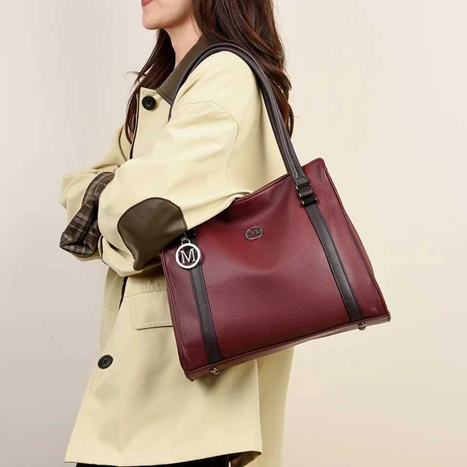 Soft Leather Luxury Handbags Women Bags Designer Shoulder Sac Ladies Large Capacity Top-Handle Bags Shopping Casual Tote BagW250512