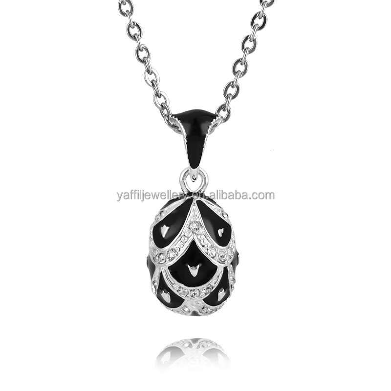 2025 Hottest Pendant Necklace Jewelry Brass Enamel Hand Plated Scaly Pattern Vintage Egg Pendant Necklace