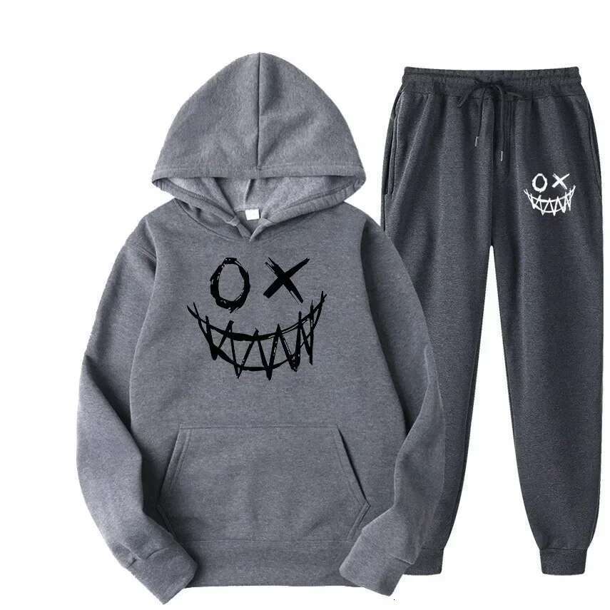 Winter Casual Hoodie Sweatpants 2 Piece Set Jogger Sweat Suit Tracksuit Men Jogging Sweatsuit Sport Suit Designer